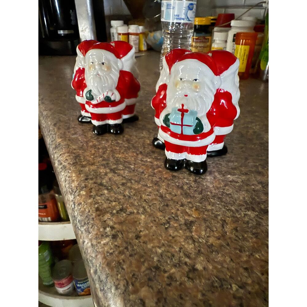 Set of Vintage Santa candle stick holders